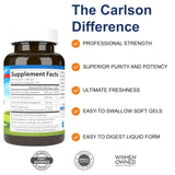 Carlson E-Gems Elite, etiquette du flacon, information sur les tocophérols et tocotriénols.