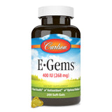 Carlson E-Gems : bouteille 400 UI vitamine E, antioxydant potentiel.
