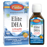 Carlson Elite DHA versement orange, goût agréable et apport en acides gras essentiels.