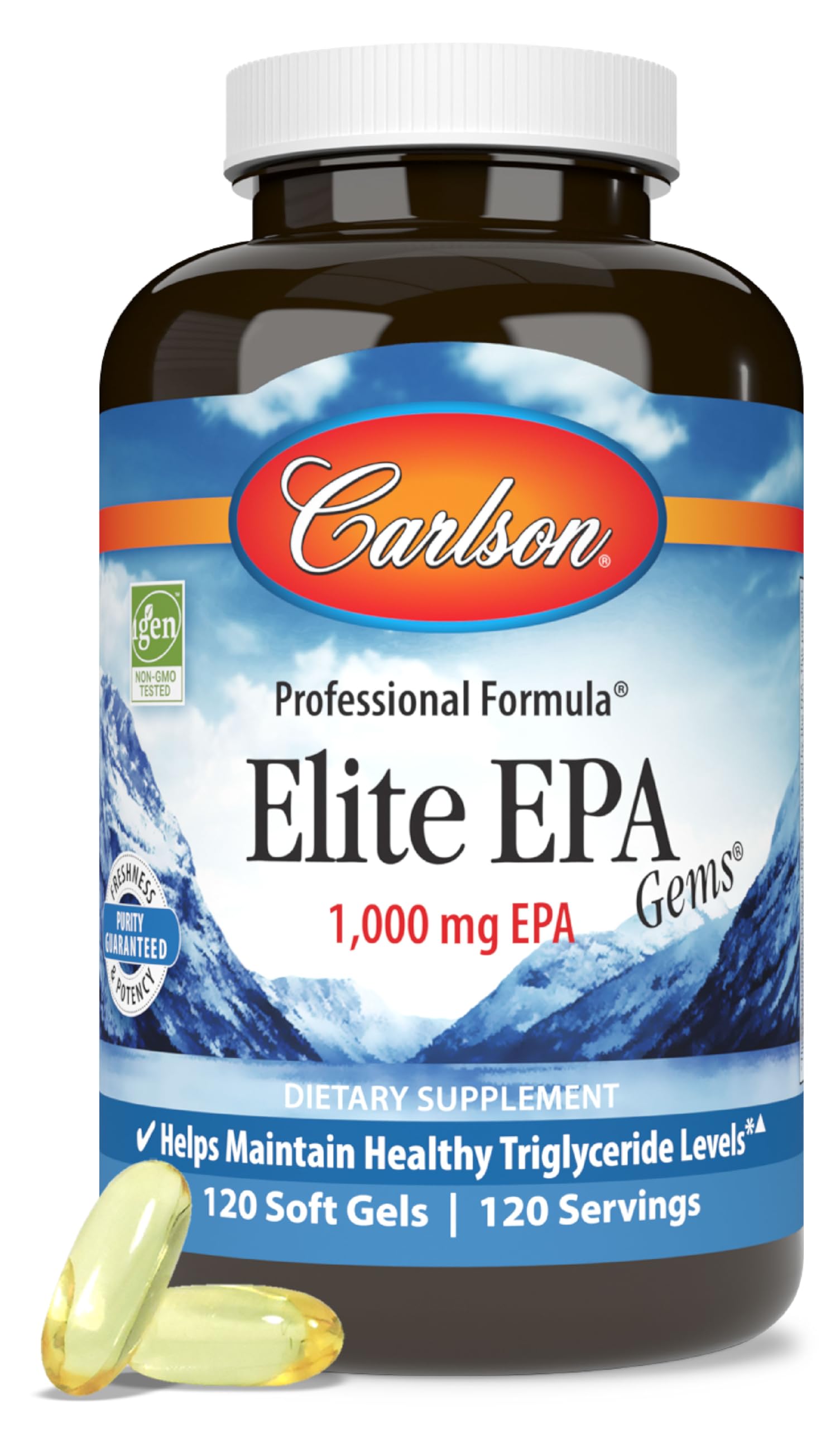 Carlson Elite EPA Gems: flacon de gélules pratique pour l’oméga-3