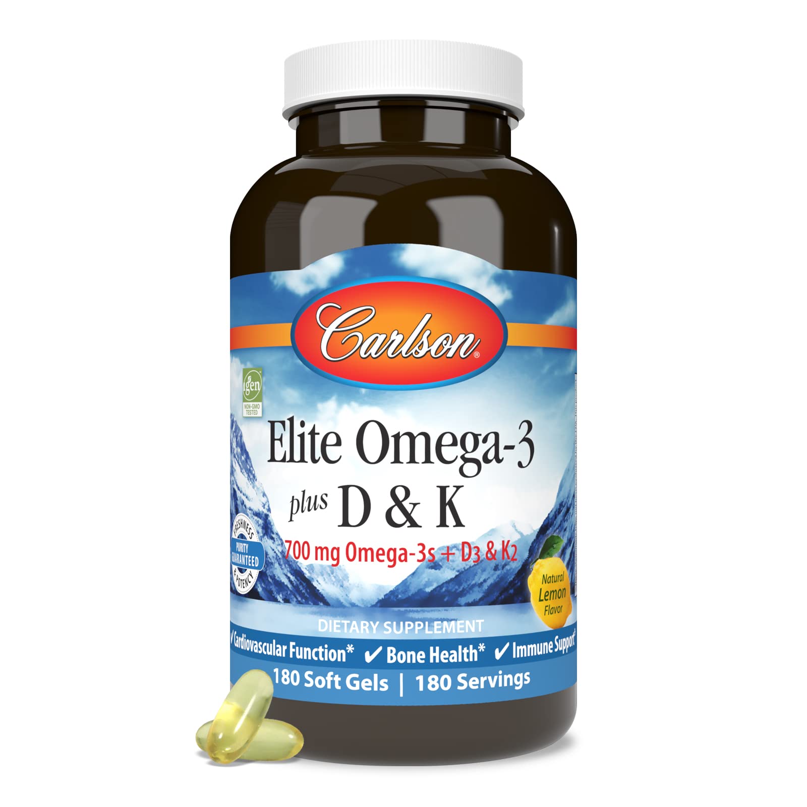 Dosage citron montrant les gélules Carlson