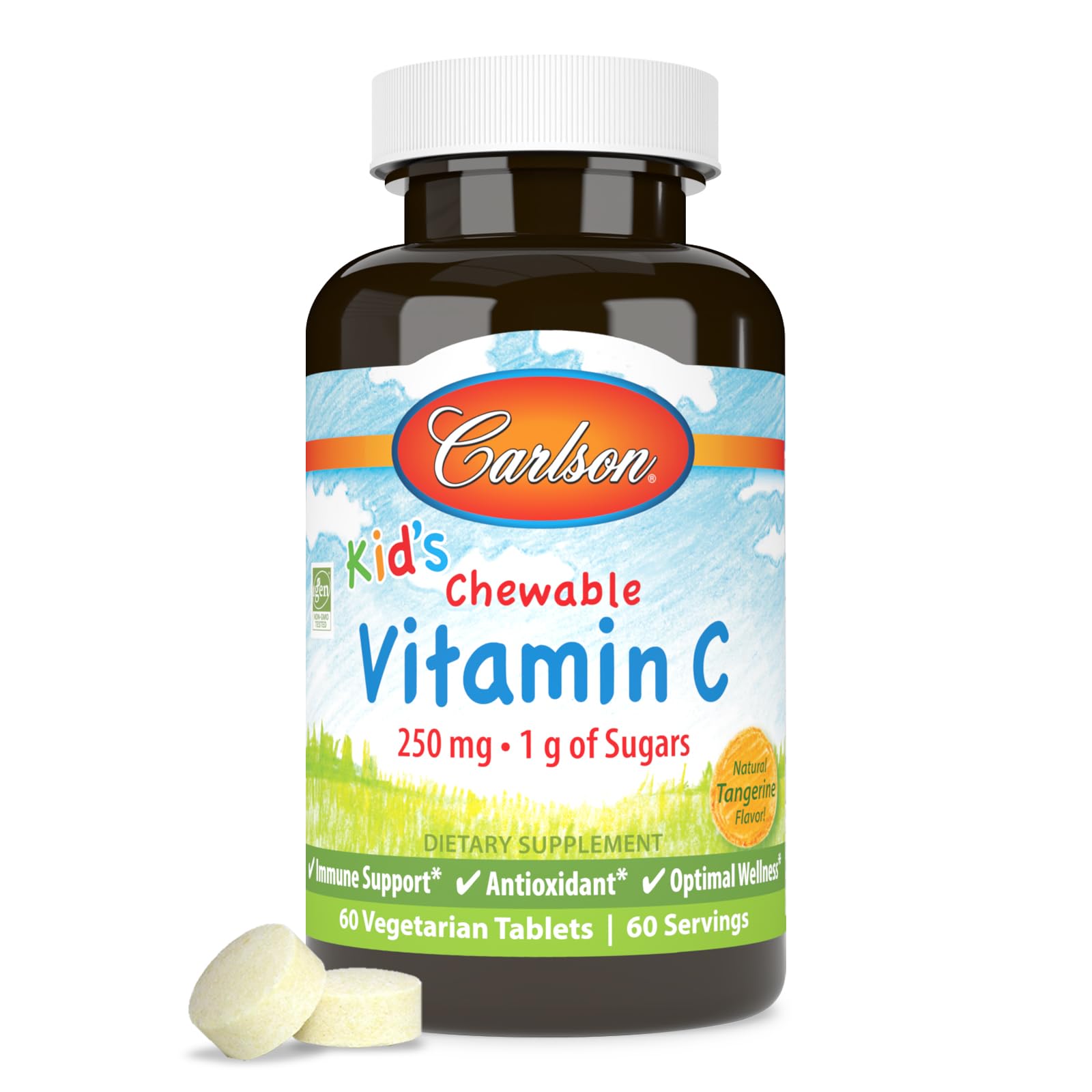Carlson vitamine C pour enfants, comprimé à mâcher au goût mandarine