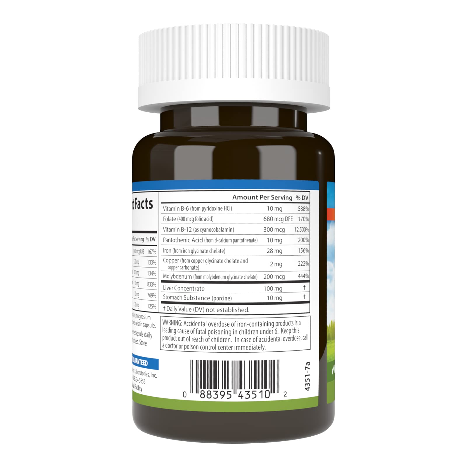 Carlson Fer pour Femmes – étiquette et vitamines B soutenant l'absorption