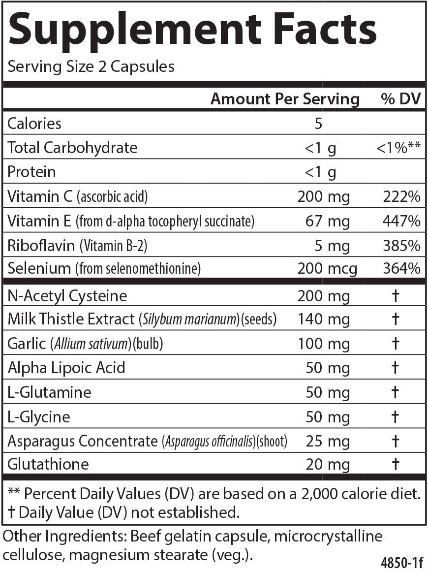 Carlson Glutathione Booster: gélules brillantes pour une utilisation quotidienne potentielle.