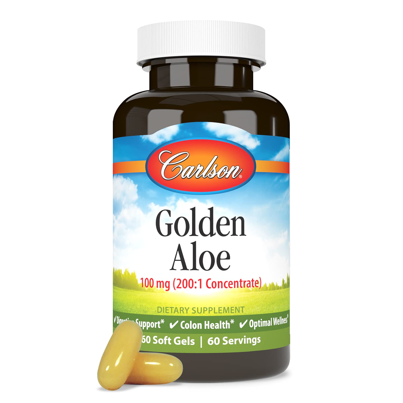 Carlson Aloe Doré, concentré 100 mg, choix pour le bien-être.