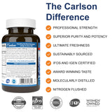 Carlson Huile de foie de morue, oméga-3 360 mg par portion, soutien potentiel à l'énergie.