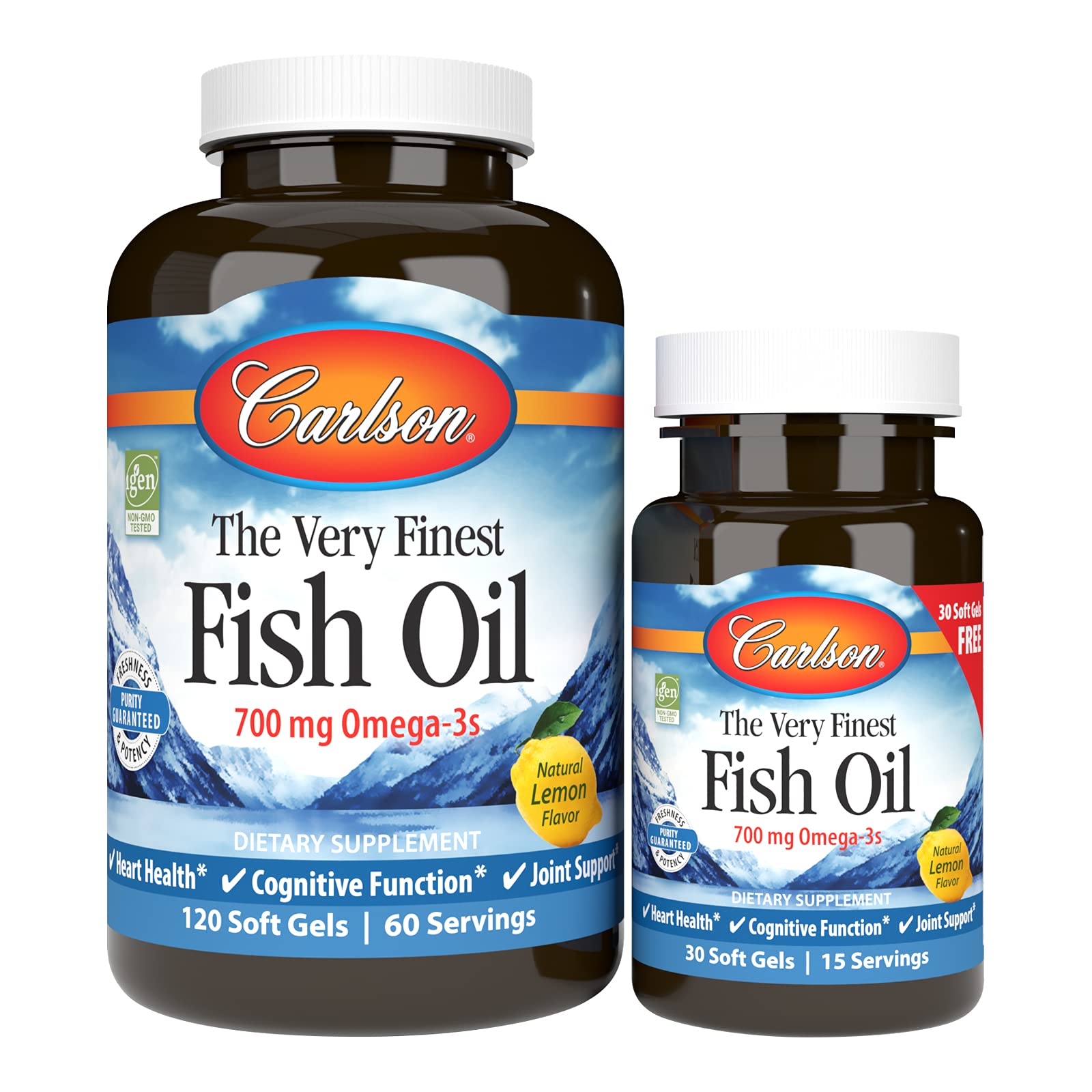Carlson huile poisson citron, flacon clair, utilisation quotidienne possible