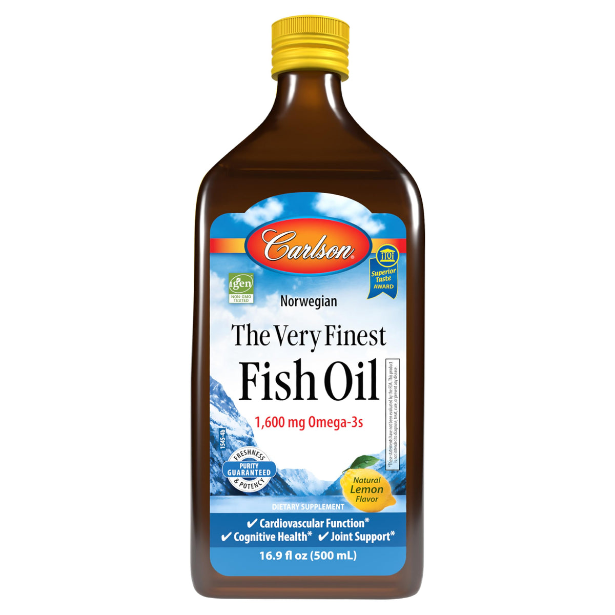 Carlson Huile Poisson en bouteille citron, goût frais pour le quotidien