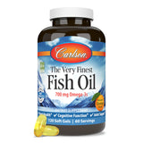 Carlson huile poisson bouteille : présentation élégante et pratique dans la cuisine.