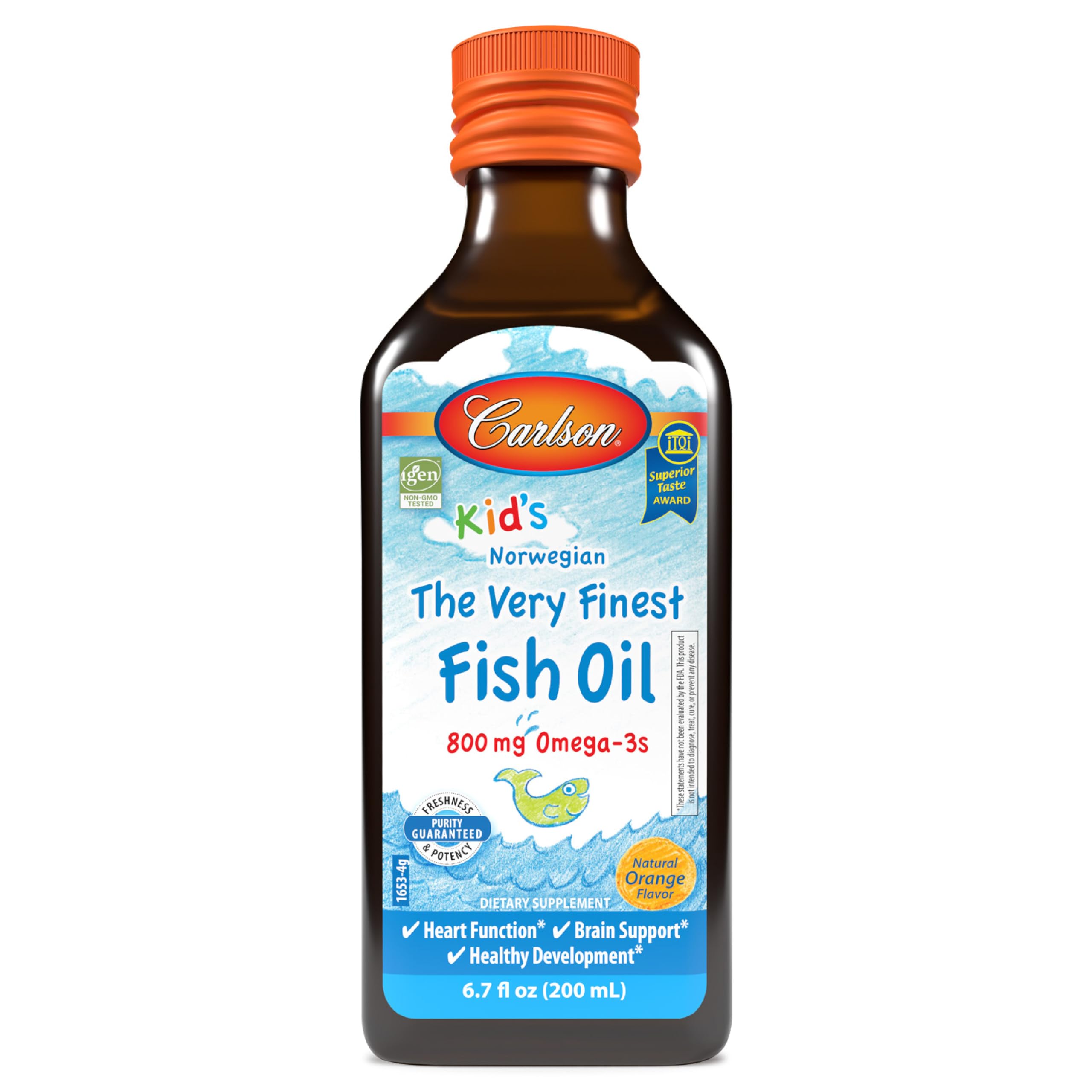 Carlson huile poisson enfant - flacon orange, soutien potentiel a la sante generale