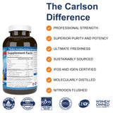 Carlson huile-poisson orange, capsules faciles à prendre lors des repas.