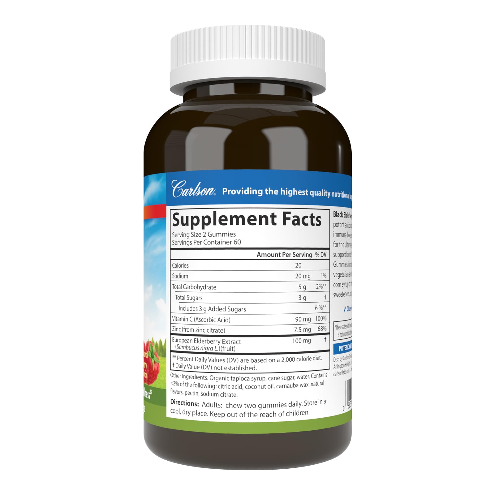 Carlson ingrédients Sureau noir vitamine C zinc — formule complète.