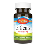 Carlson E-Gems vitamine E 400 UI, gélules souples faciles à avaler.