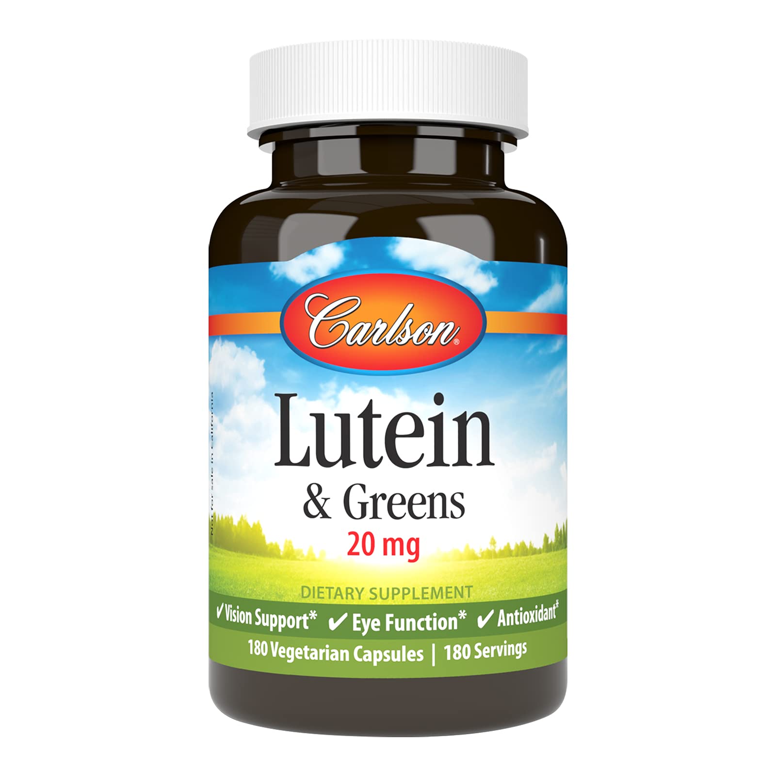 Carlson Lutein et Greens – bouteille, soutien quotidien à la vision