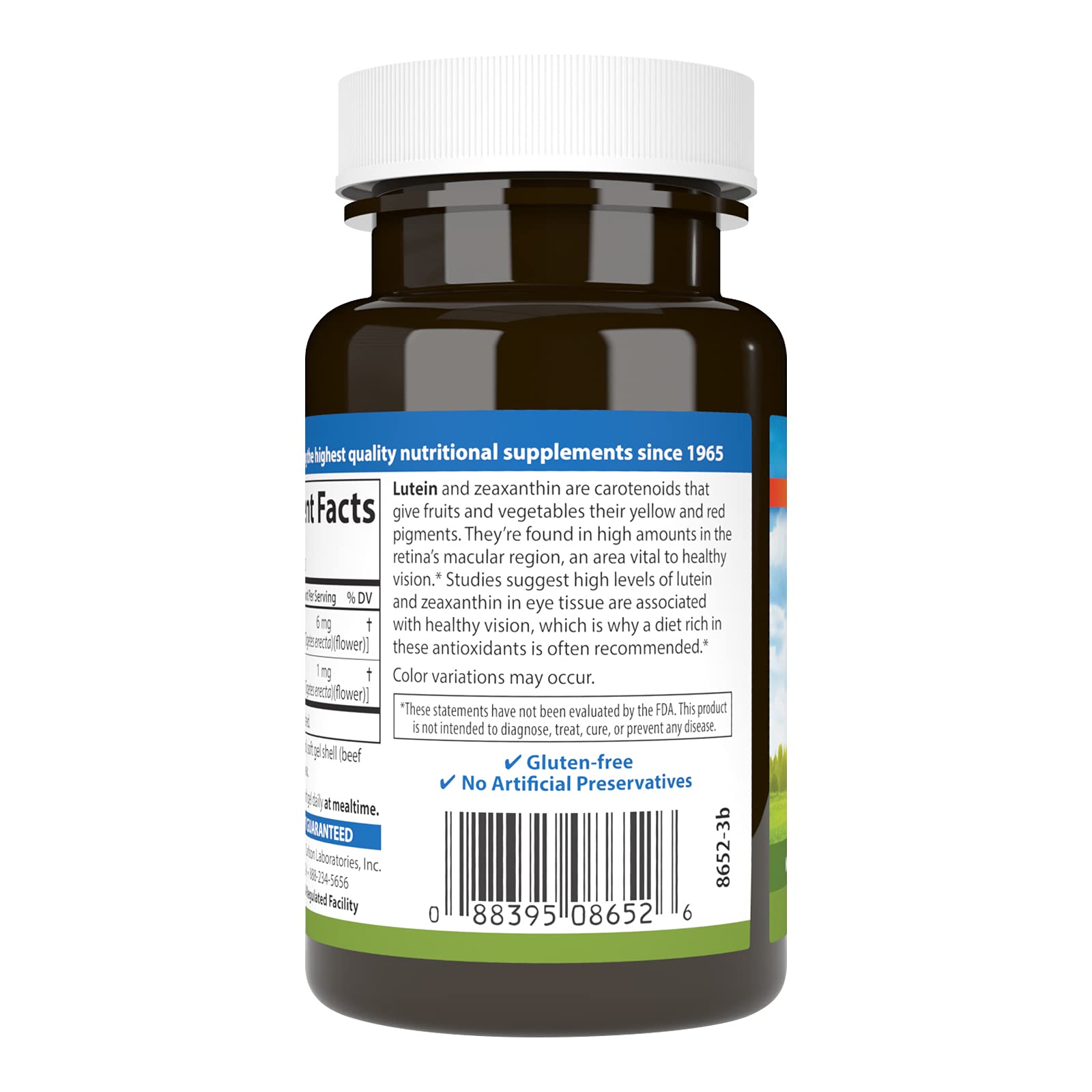 Carlson Lutein 6 mg – gelules quotidiennes faciles à intégrer à votre routine.