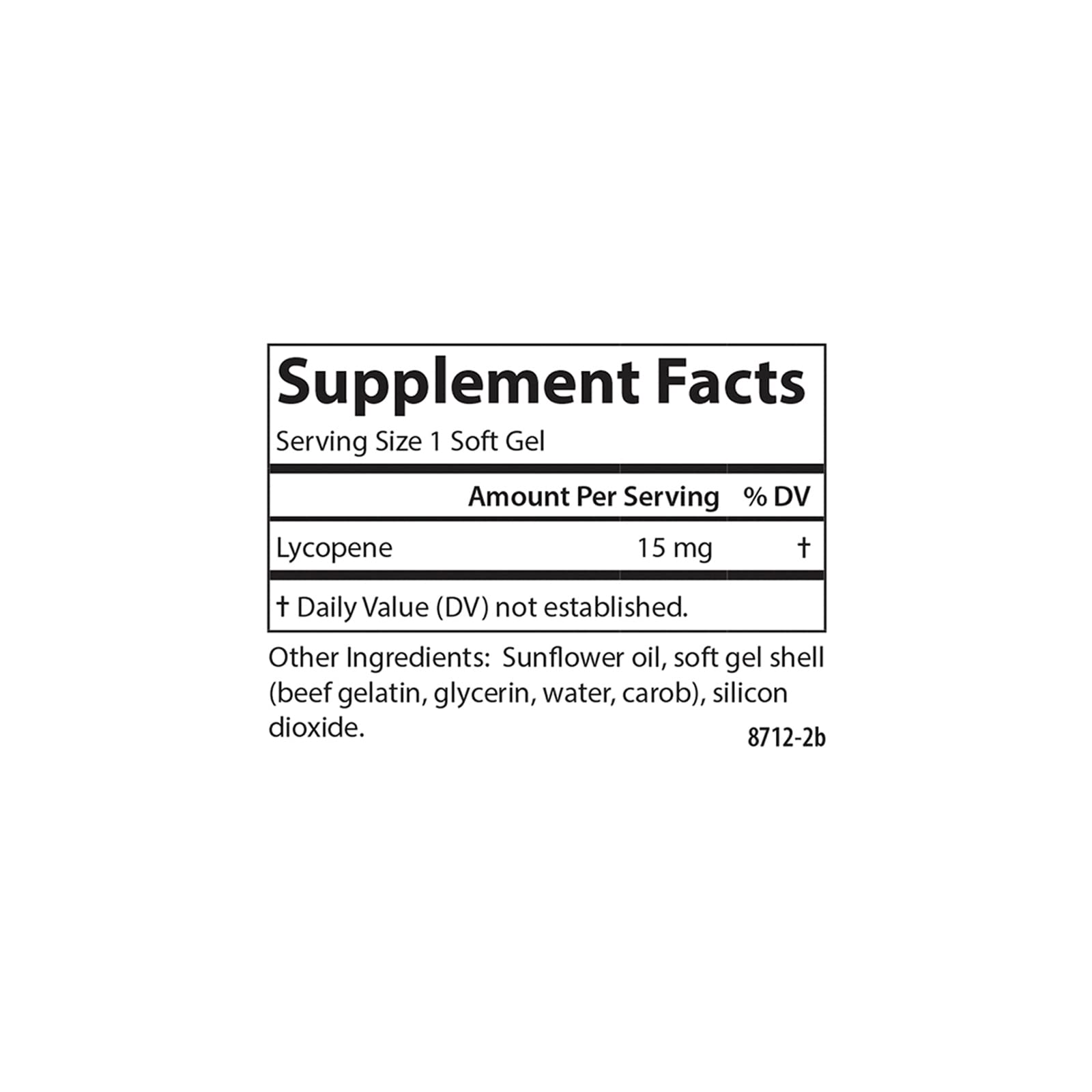 Carlson Lycopène 15 mg: emballage clair facilitant le rangement et l’achat.