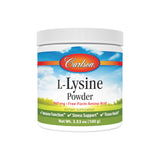 Carlson L-Lysine poudre en bouteille, dosage facile et absorption potentielle.