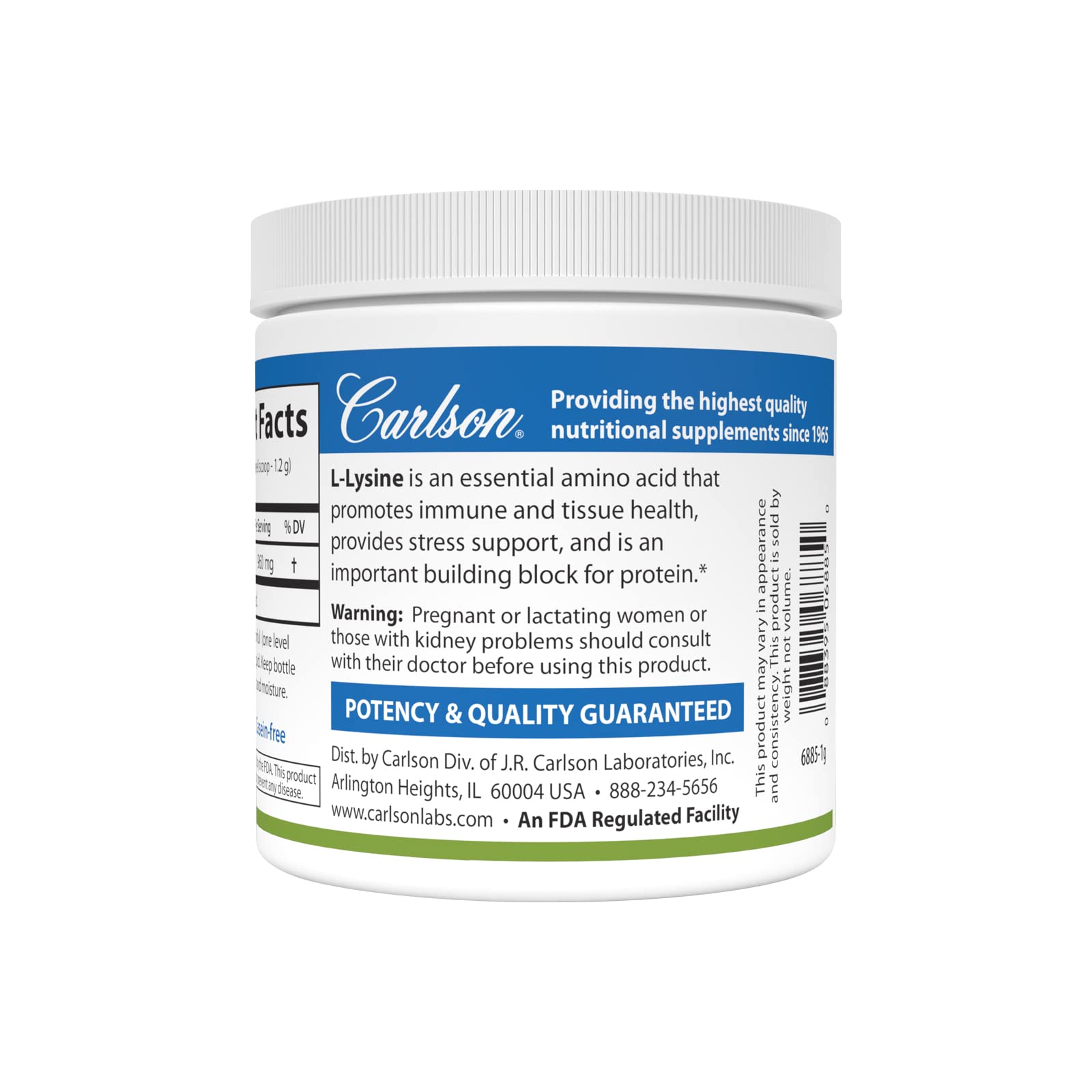 Carlson L-Lysine verser dans verre, preparation rapide et facile.
