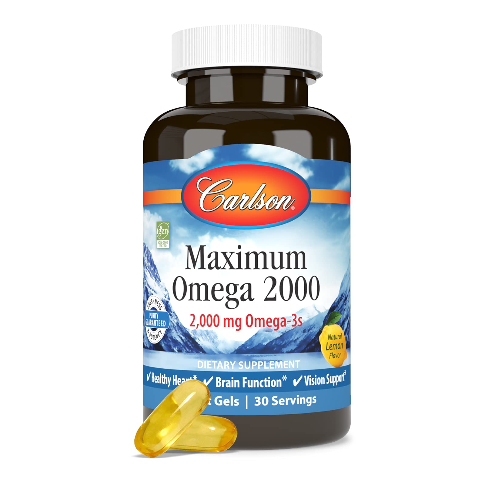 Carlson Maximum Omega 2000 — frais et pur, idéal pour routine nutritionnelle