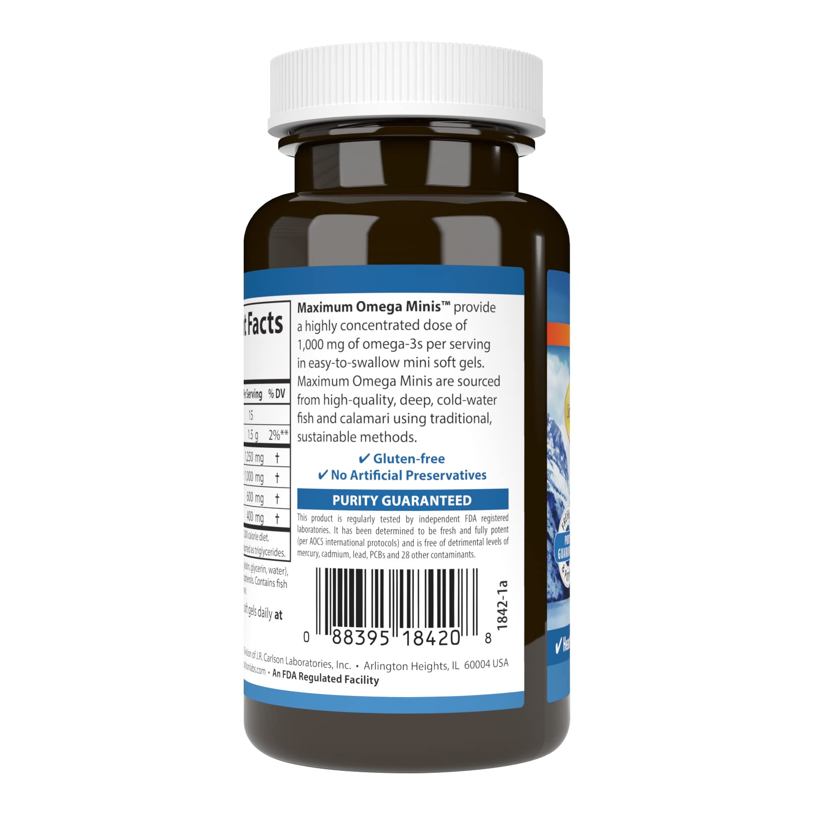Carlson Maximum Omega Minis - emballage frais, garantissant fraîcheur et pureté.