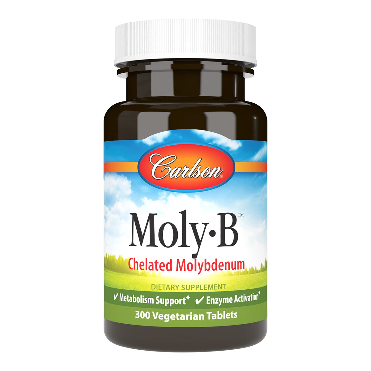 Carlson Moly-B sur etiquette de bouteille, potentiel soutien du metabolisme des graisses