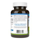 Étiquette Carlson NAC indiquant 500 mg par capsule et dosage.