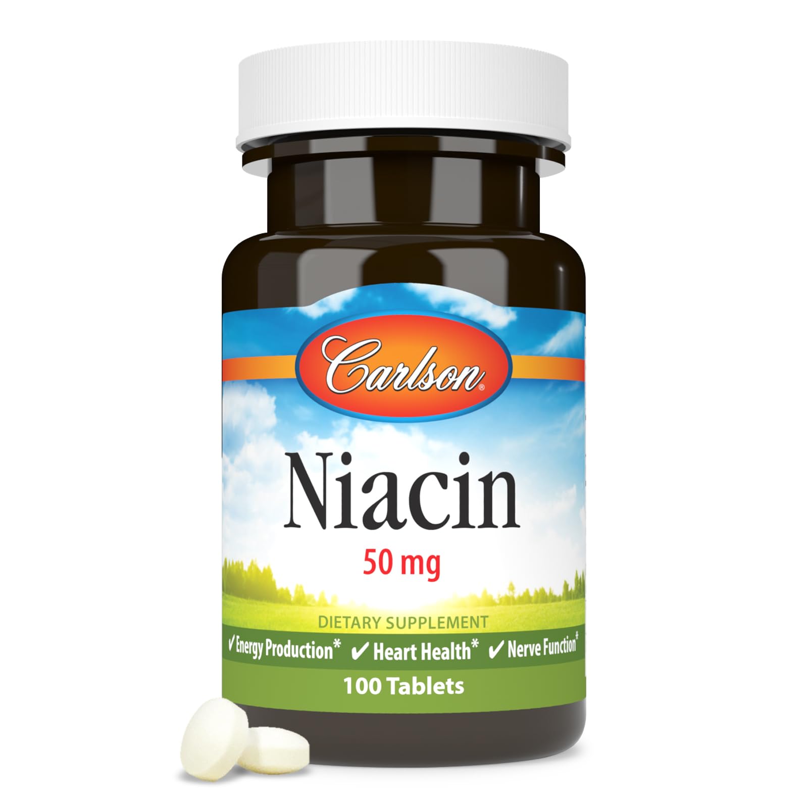 Carlson Niacine 50 mg – emballage extérieur, signalétique claire
