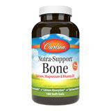 Carlson Nutra-Support Os : bouteille de gélules molles favorisant le soutien des os et l'absorption du calcium.