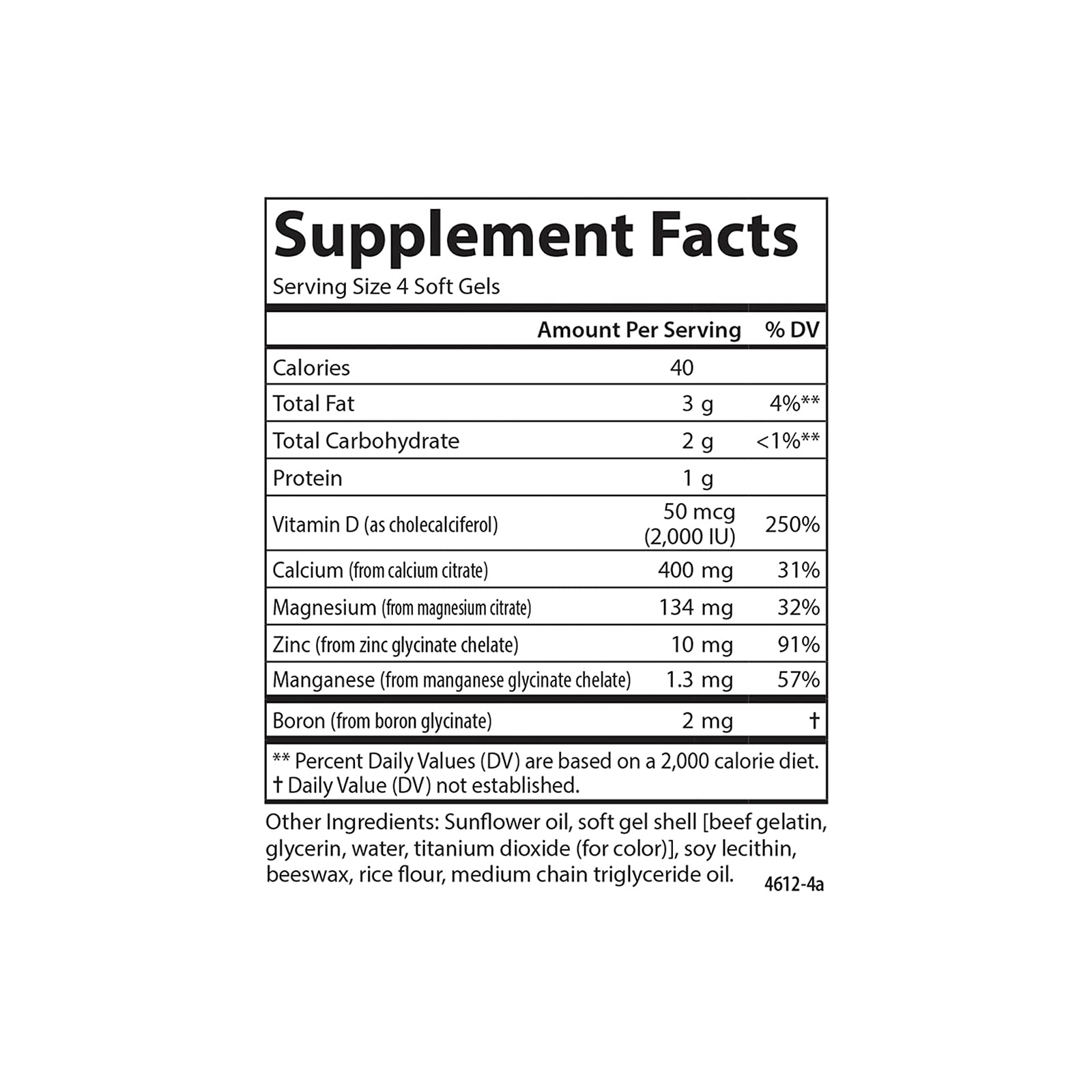 Carlson Nutra-Support Os : dose quotidienne facile à intégrer avec calcium, magnésium et vitamine D3.