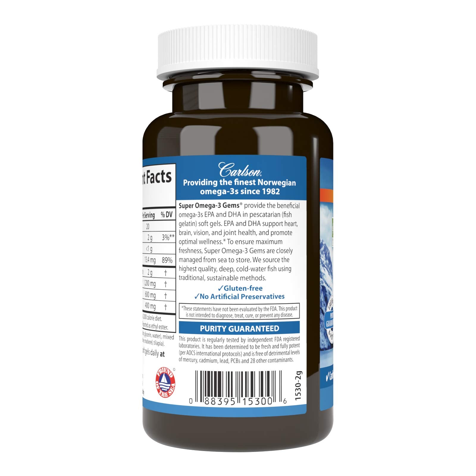 Carlson Super Omega-3 Gems : capsules molles faciles à avaler pour le quotidien.