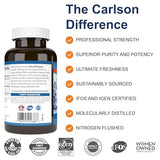 Carlson omega3 250mg gelules: premier plan sur les gélules faciles à avaler.