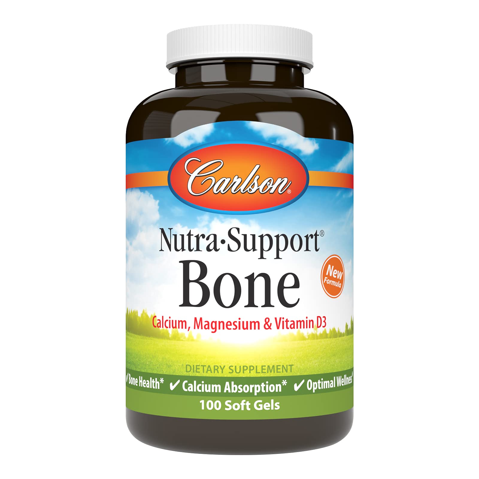 Carlson Nutra-Support Os, gelules molles pour le soutien des os et la mobilite