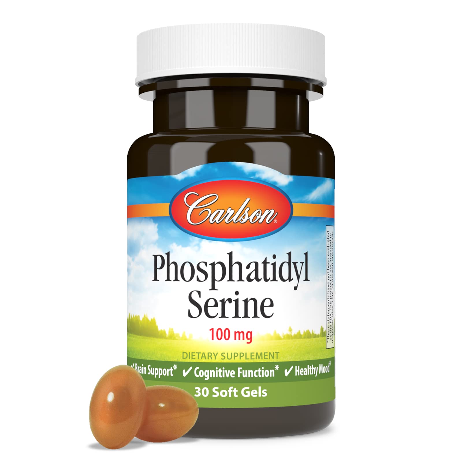 Carlson phosphatidylserine, gros-plan sur gélules molles, routine simple à intégrer