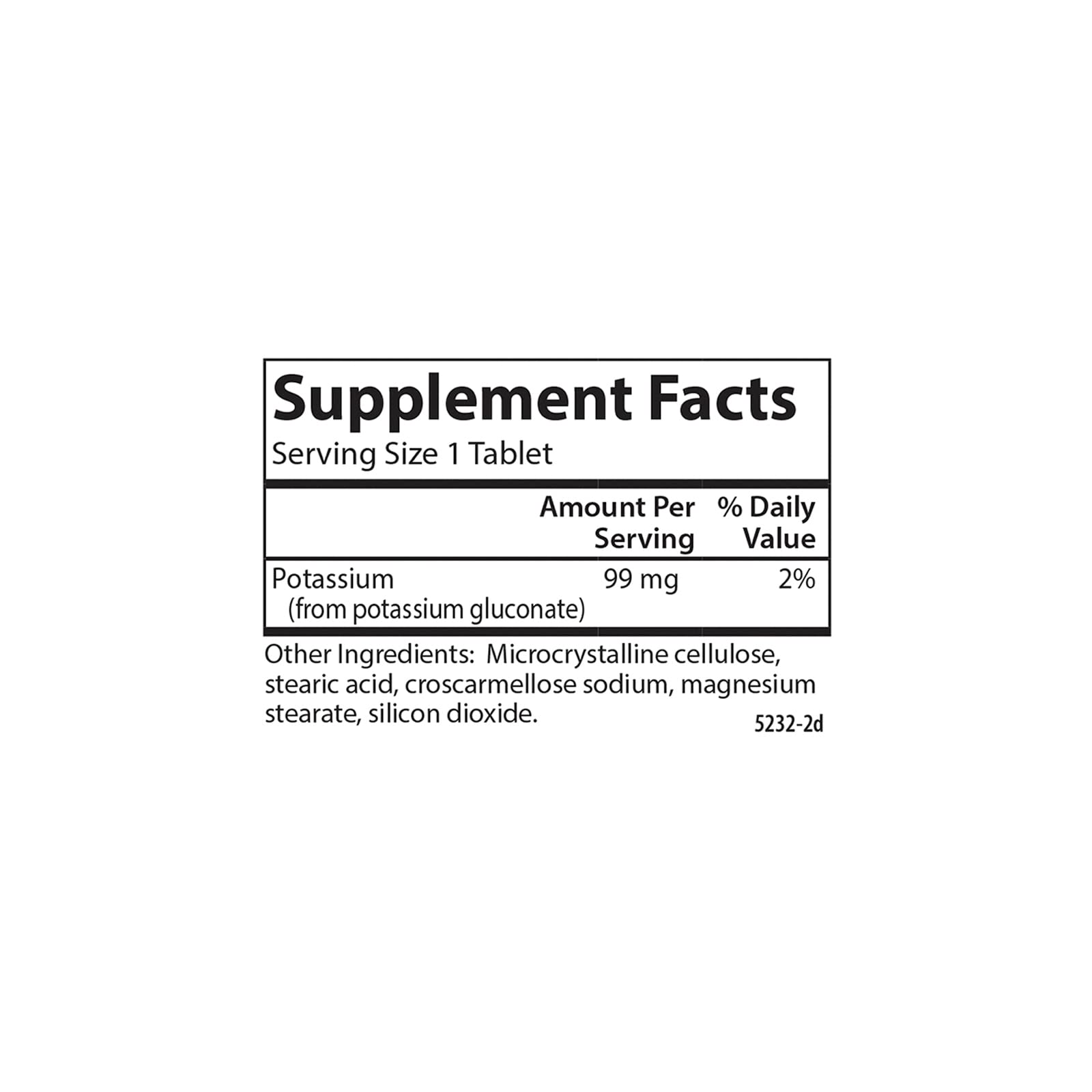 Carlson Potassium 99 mg, tablettes en gros plan, potassium utile pour les fonctions cellulaires.