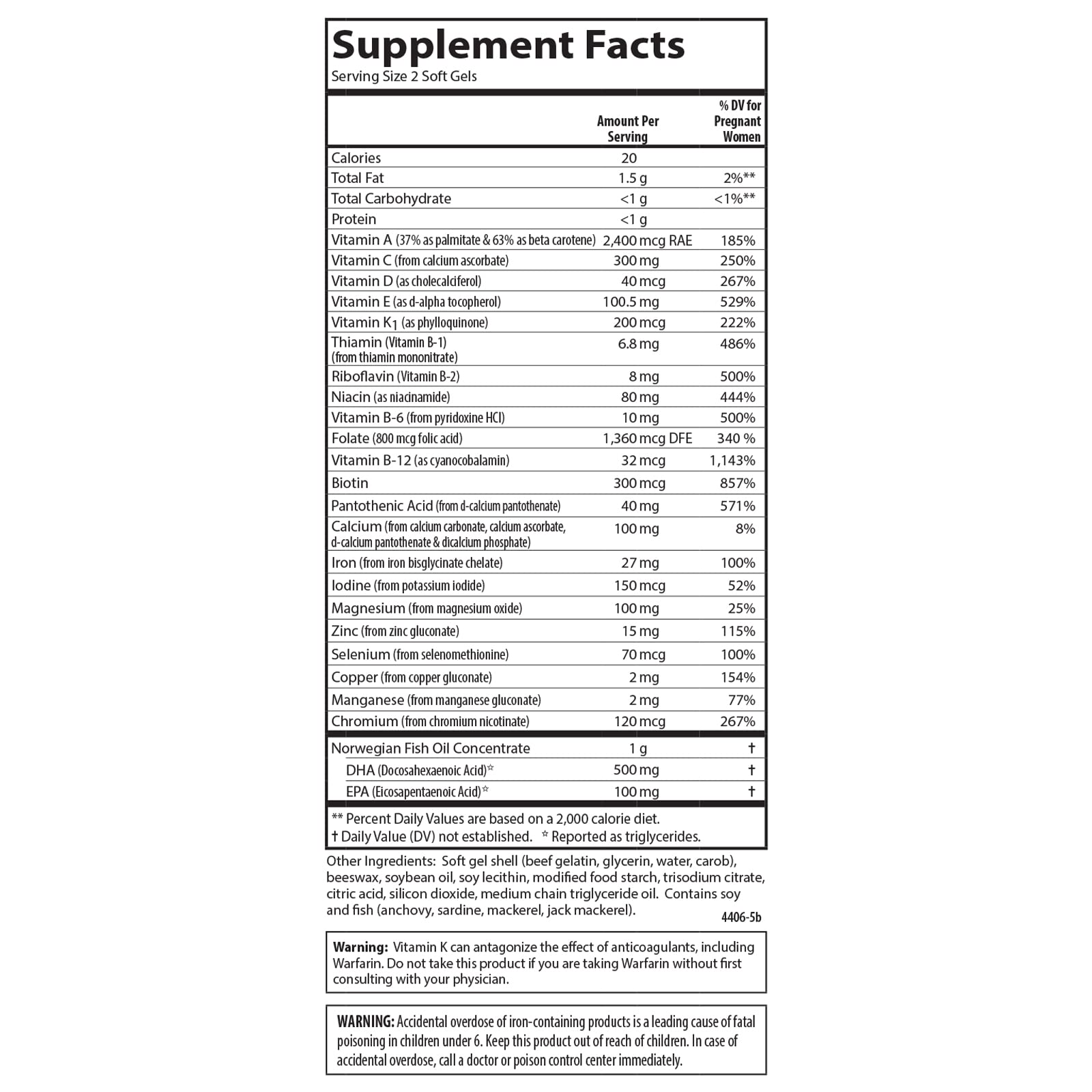 Carlson Prenatal – capsules, soutien immunitaire potentiel pendant la grossesse.