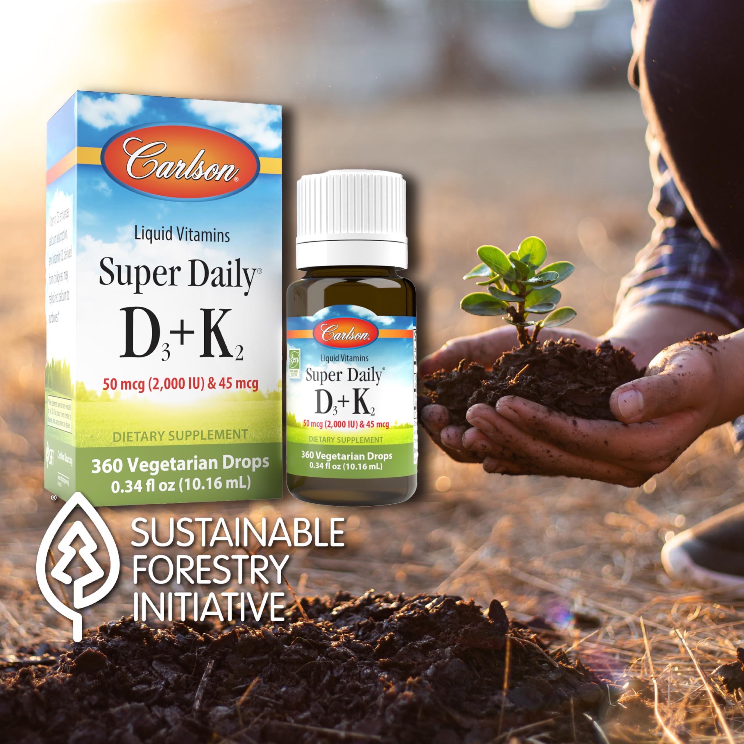 Carlson D3+K2 Quotidien - dosage quotidien pour la structure osseuse.
