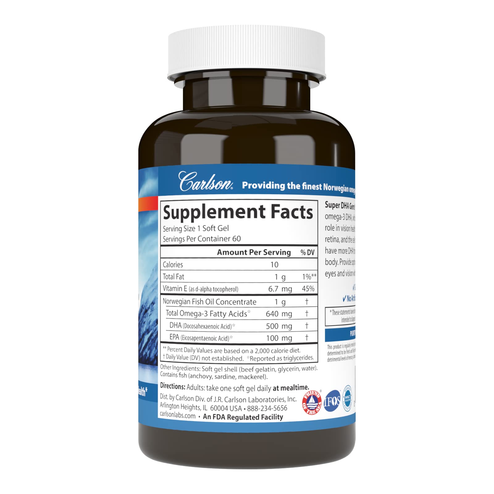 Carlson Super DHA Gems – capsules faciles à avaler.