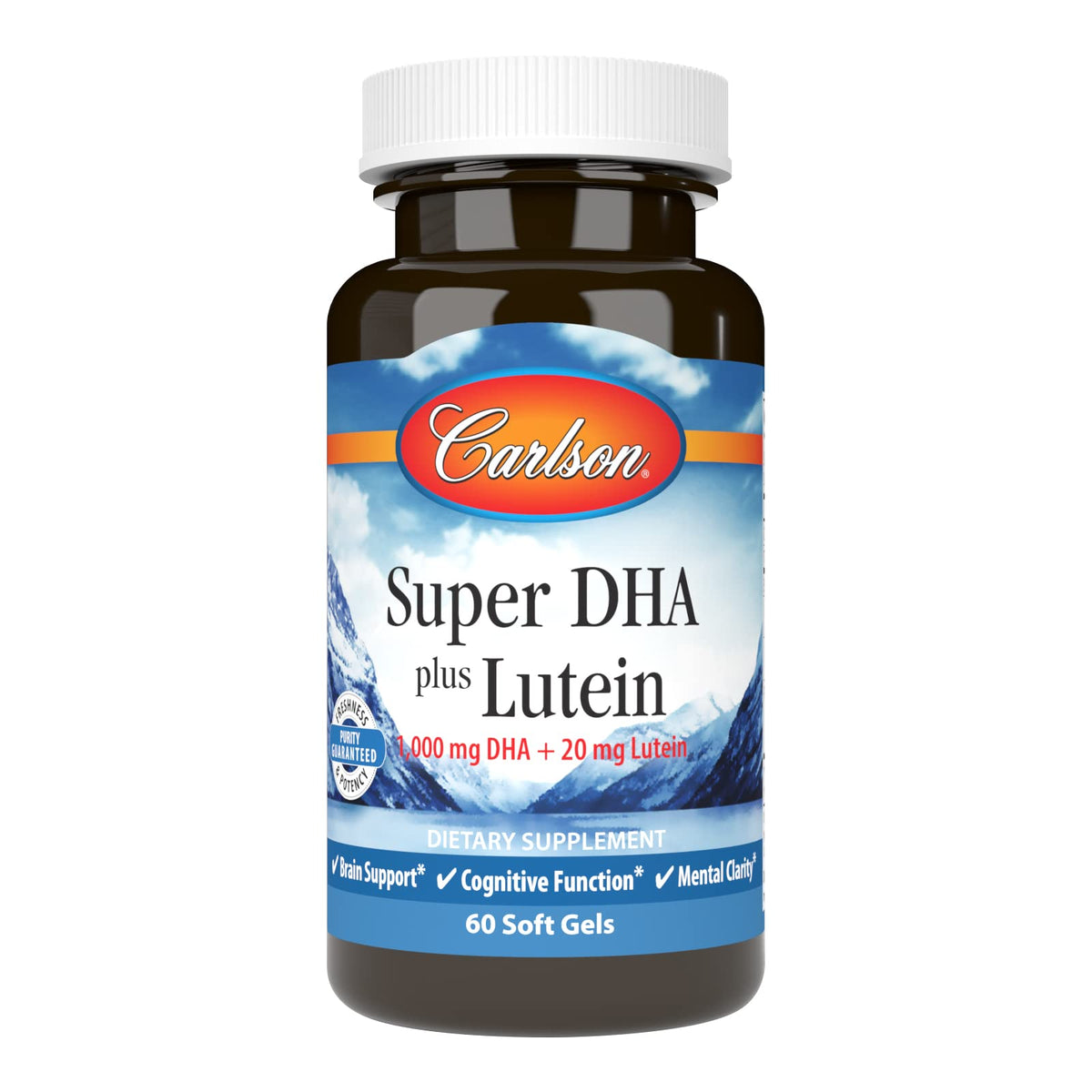 Carlson Super DHA Luteine, bouteille et gélules faciles à prendre pour le quotidien
