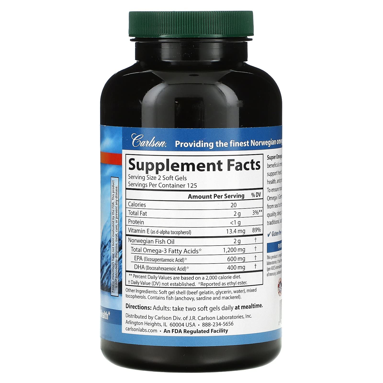 Carlson Super Omega-3 Gems, gelules molles faciles a avaler