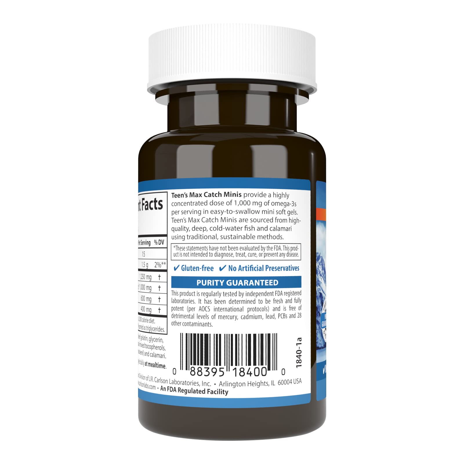 Carlson Teen Max Catch Minis – étiquette lisible, garantie de fraîcheur et pureté.