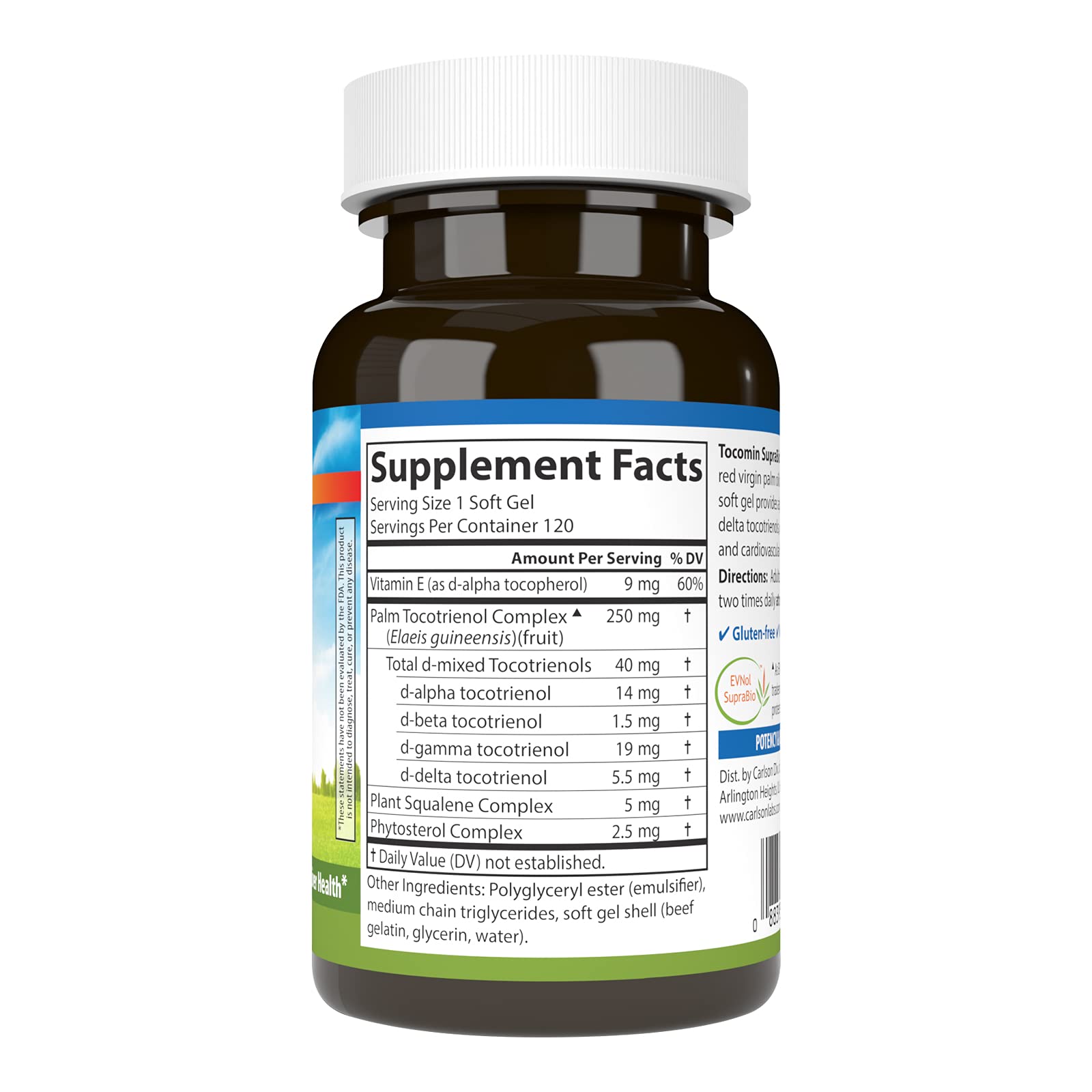 Carlson Tocomin SupraBio - gélules sur fond neutre, dosage stable.