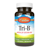 Carlson Tri-B comprimés sur table pour énergie quotidienne et bien-être.