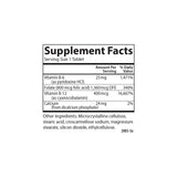 Détail des vitamines B dans Carlson Tri-B avec B6 B12 et folate.