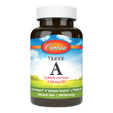 Carlson Vitamine A 25000 UI — bouteille softgels, soutien potentiel à la vision et à la peau.