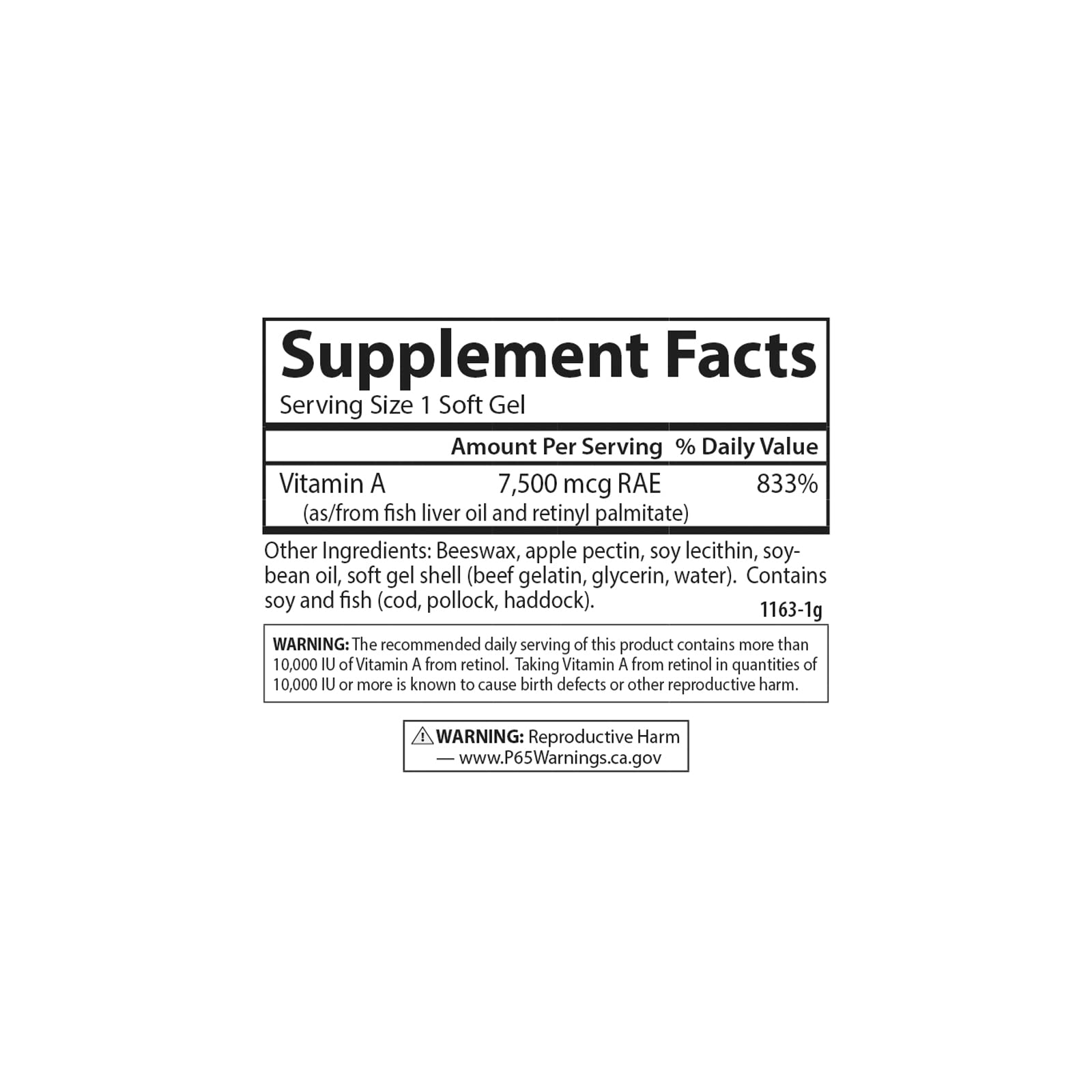 Carlson Vitamine A 25000 UI — gelules dans verre, pratique quotidienne pour la peau et les yeux.