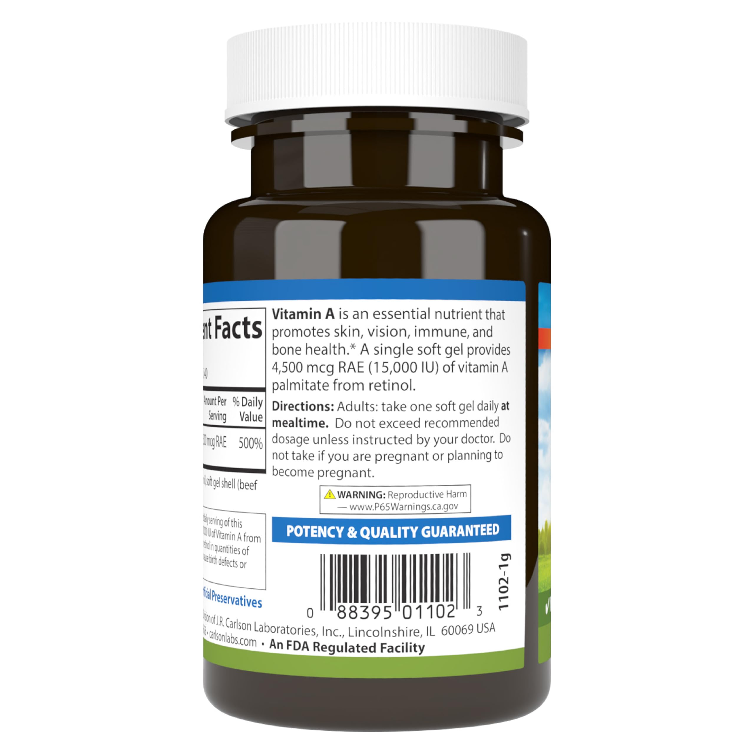 Carlson vitamine A palmitate - notice: dosage recommandé et conseils d'utilisation.