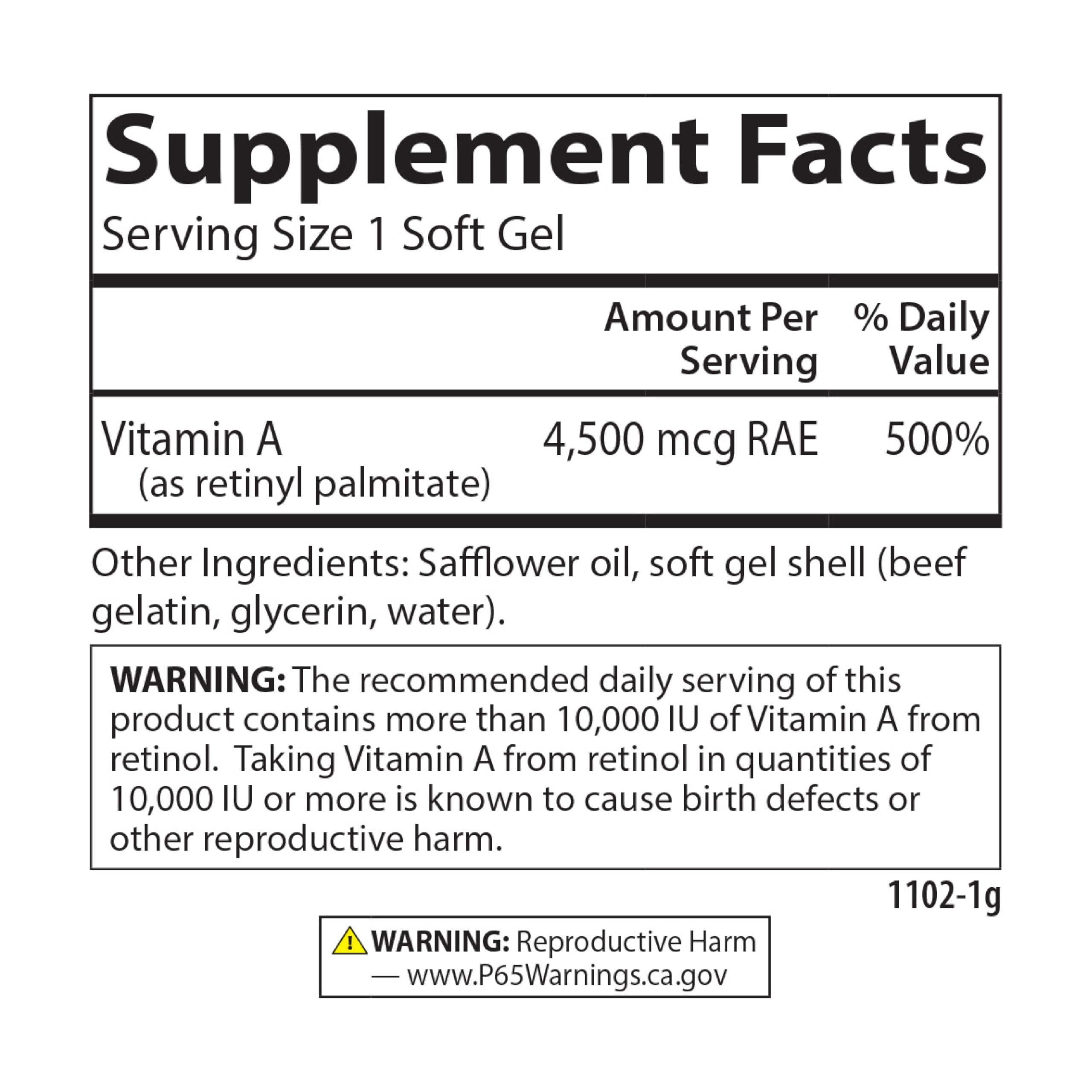 Carlson vitamine A palmitate - prise quotidienne: routine bien-être possible.