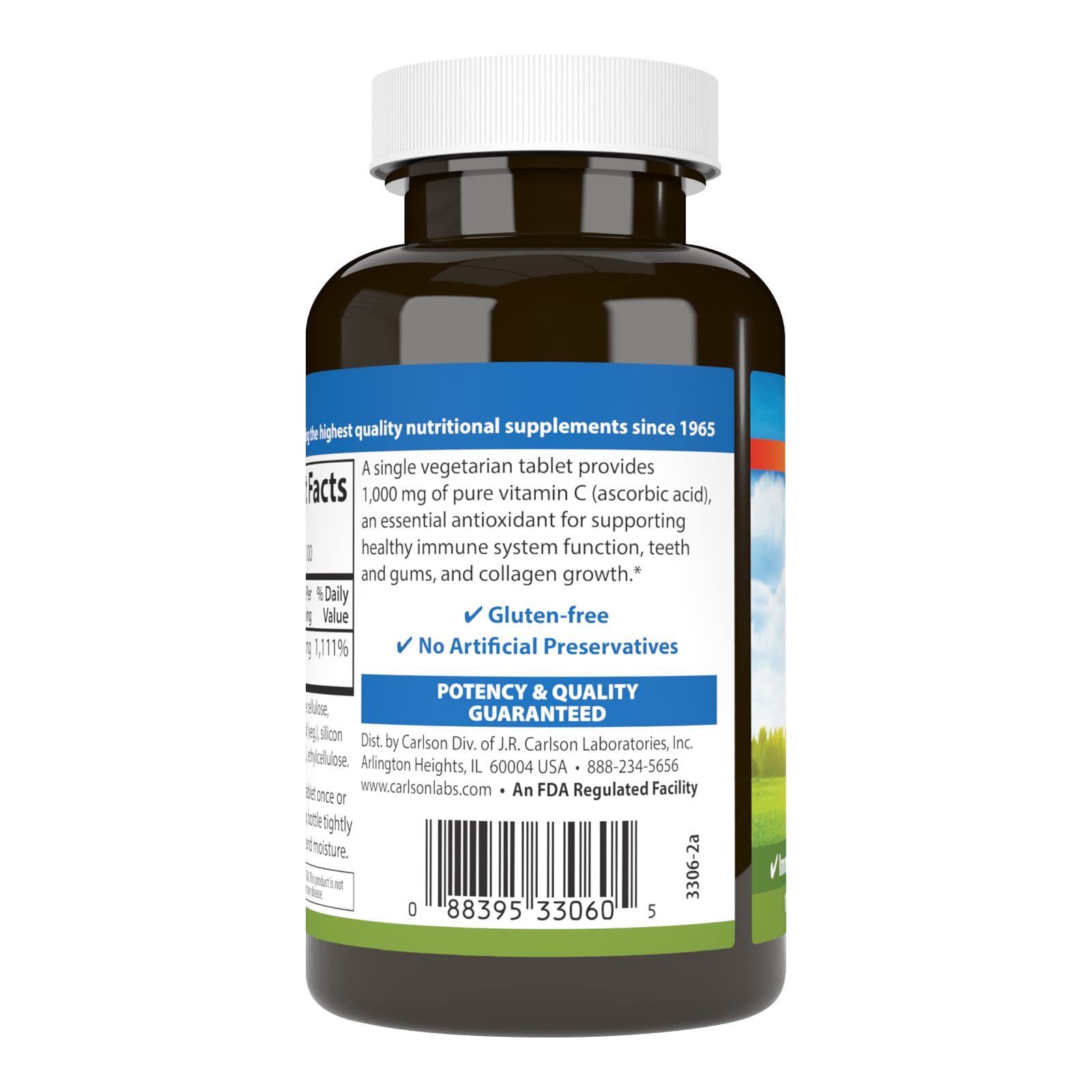 Carlson vitamine C 1000 mg – tablettes faciles à avaler.
