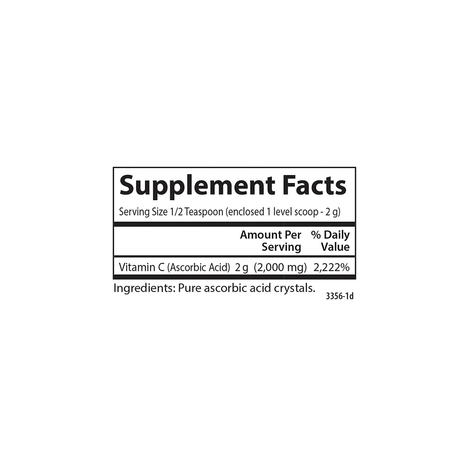 Carlson vitamine C Cristaux Non-GMO sur table pour usage quotidien sain.