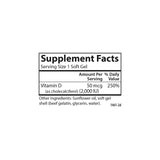 Carlson vitamine D3 2000 UI – emballage sûr et sans gluten.